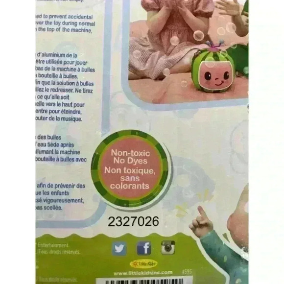 COCOMELON Musical Bubble Machine No Spill Bubble Toy for Baby and Kids N… - Picture 3 of 8